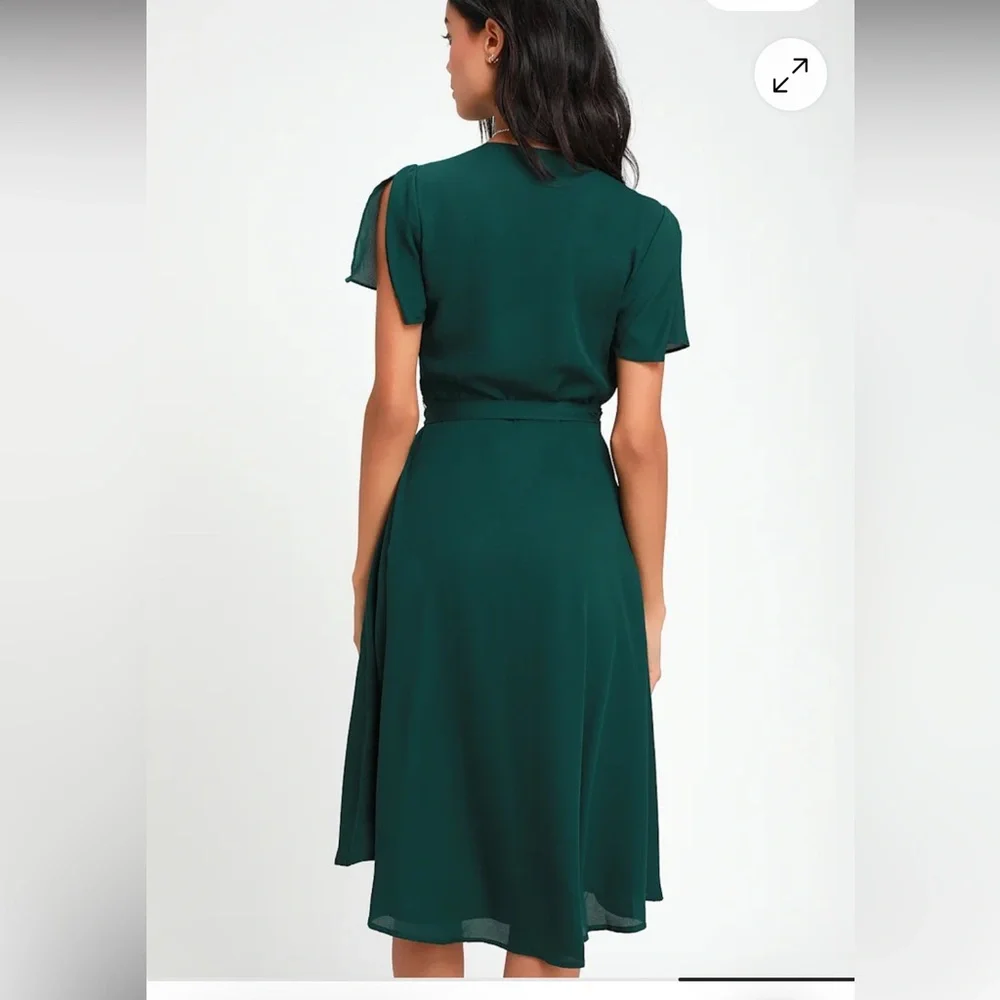 Lulus Deep Green Midi Dress - Picture 2 of 9